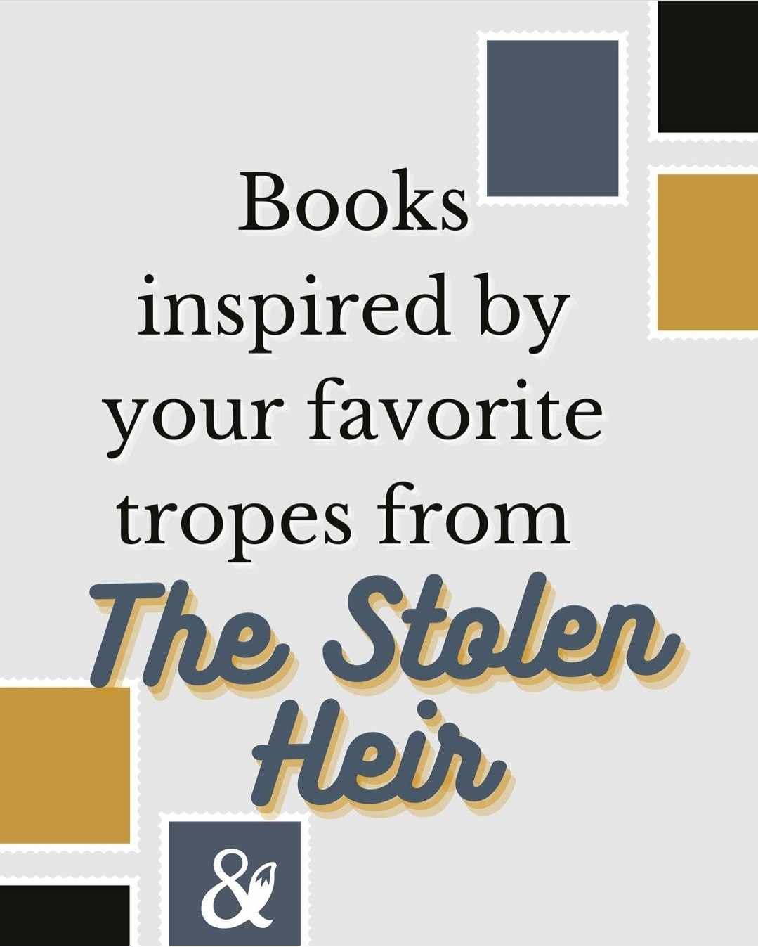 Fox & Wit Weekly Book Recommendations: Books inspired by your favorite tropes from The Stolen Heir