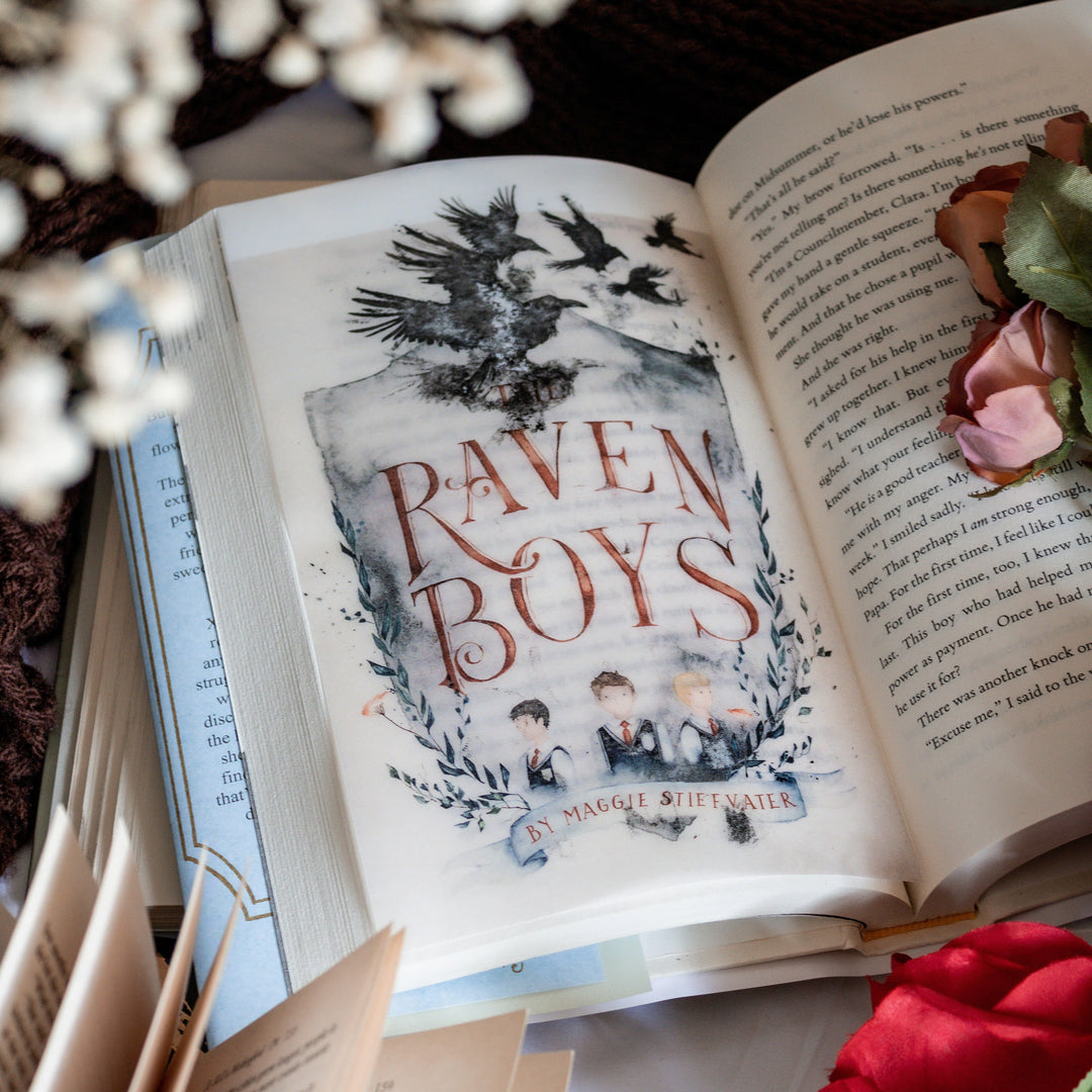 The Raven Boys book page overlay – foxandwit