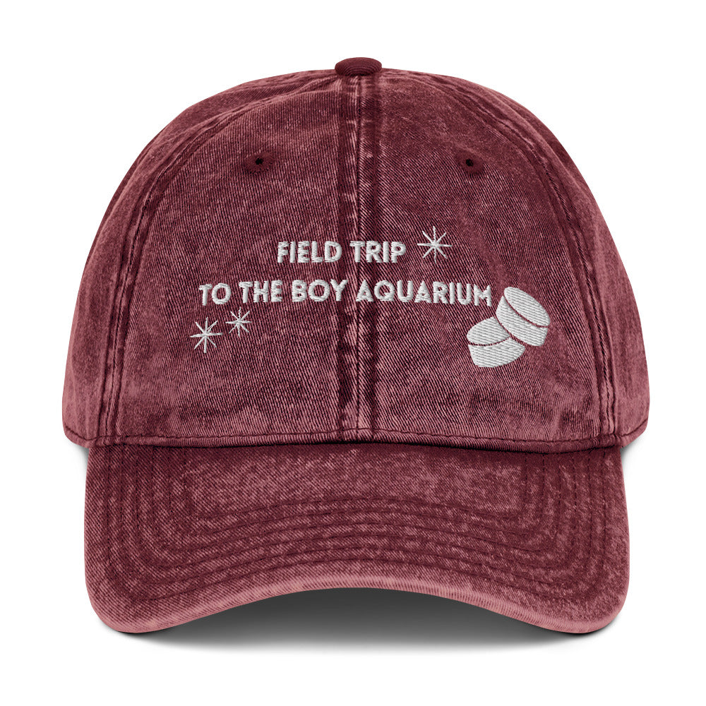 Field trip to the boy aquarium. Bookish hockey hat.