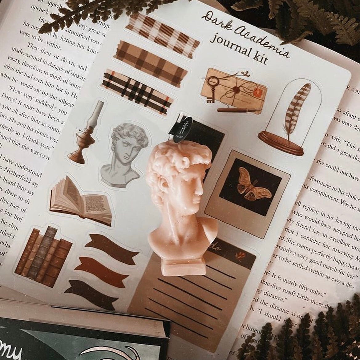 dark academia journal sticker kit