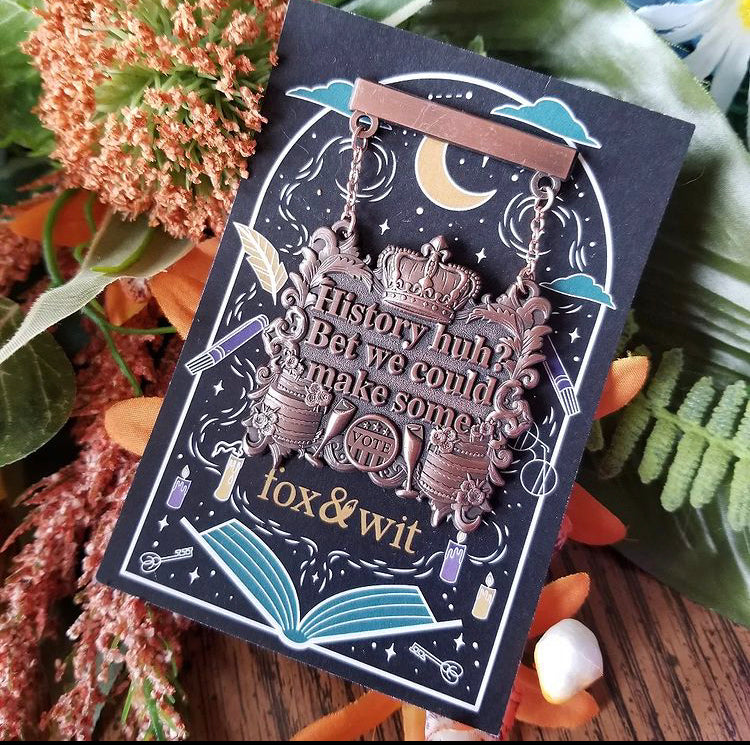 red, white, and royal blue 3D hanging enamel pin