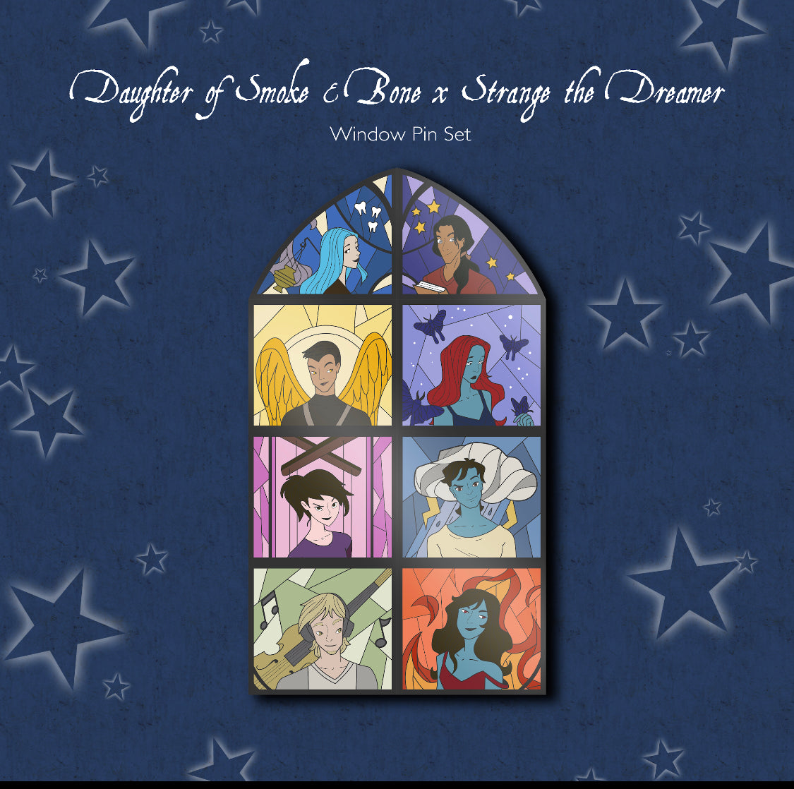 Collectable Stain Window Pin: Strange the Dreamer, Ruby