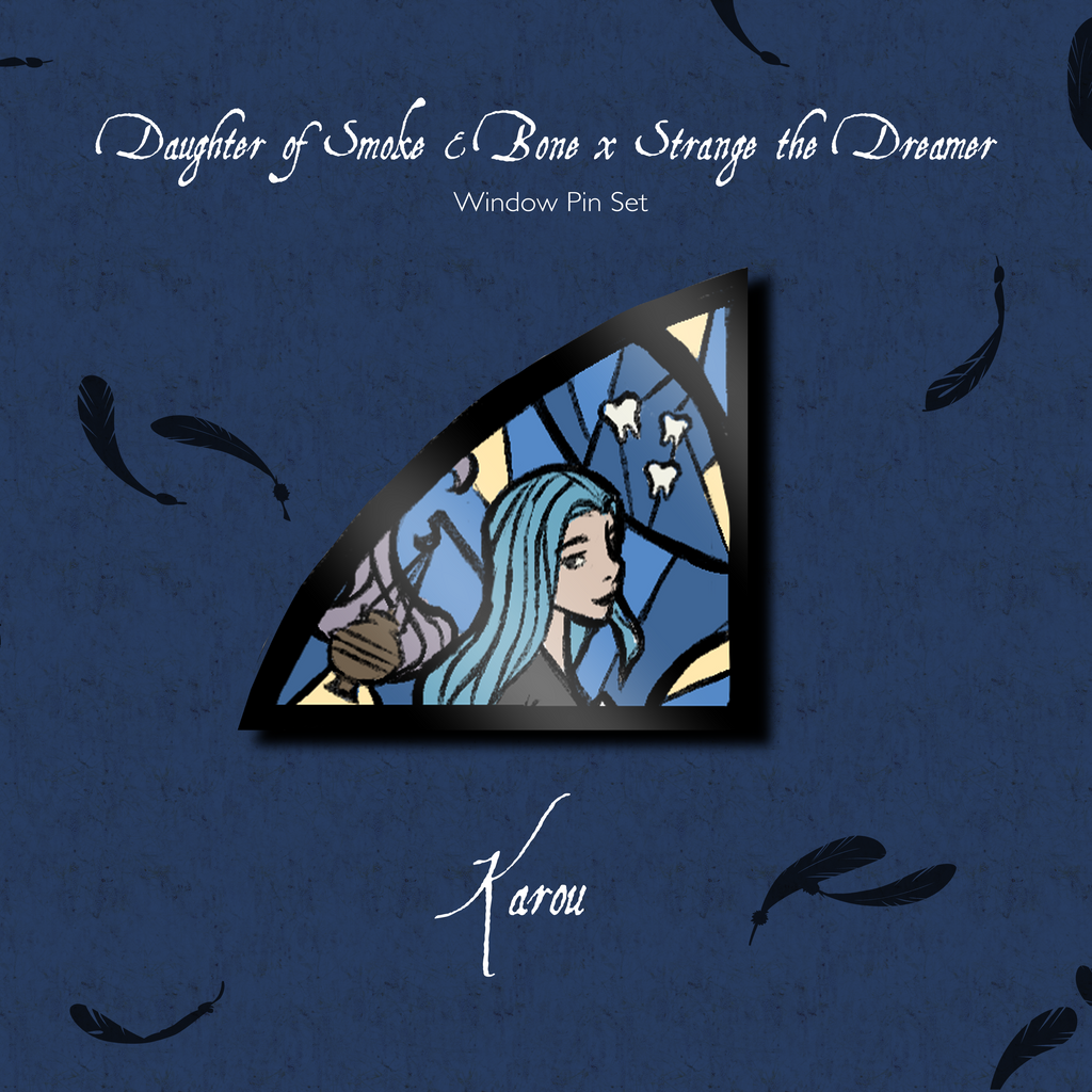 Collectable Stain Window Pin: Daughter of Smoke and Bone, Karou - foxandwit