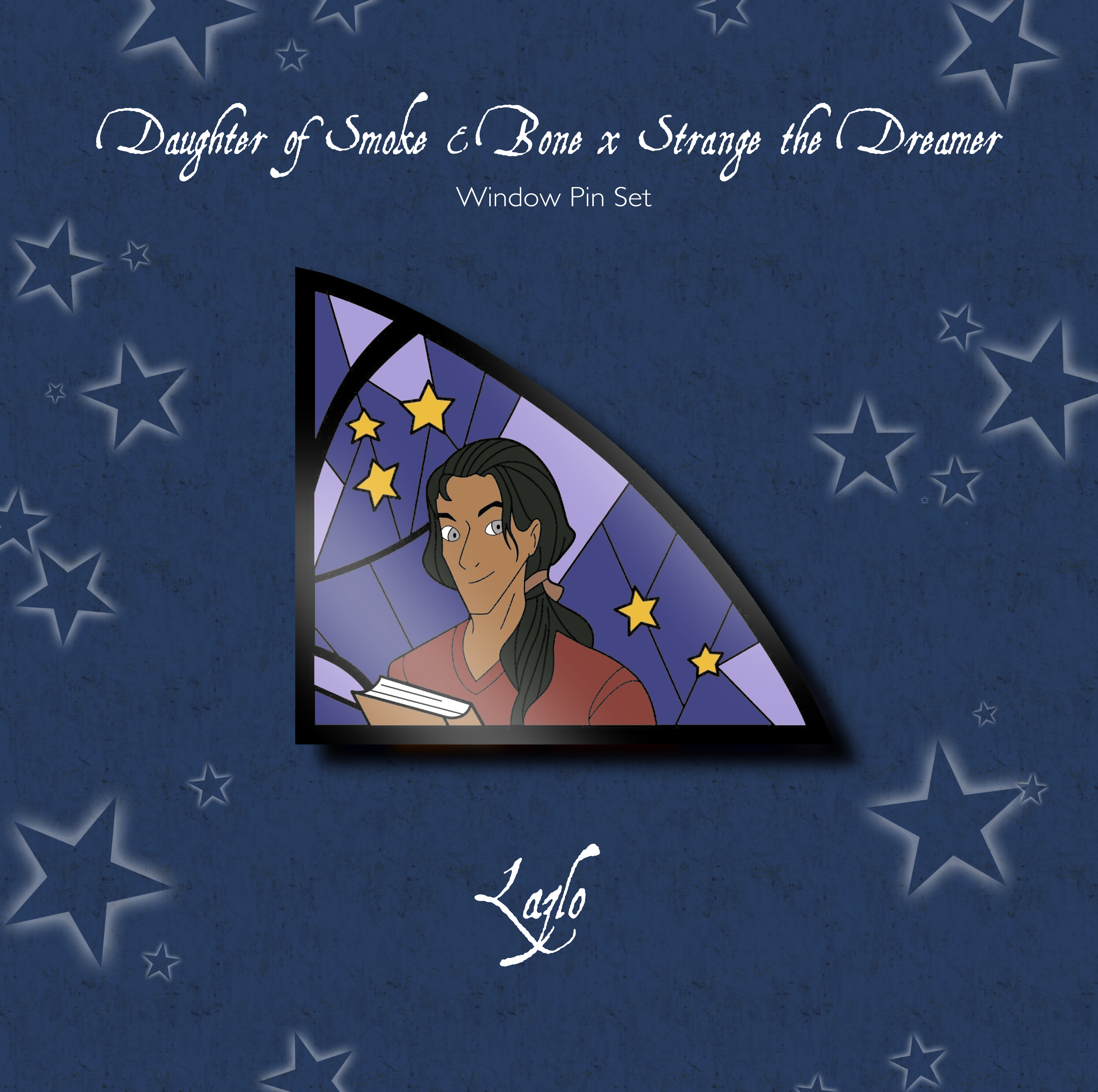 Collectable Stain Window Pin: Strange the Dreamer, Lazlo - foxandwit