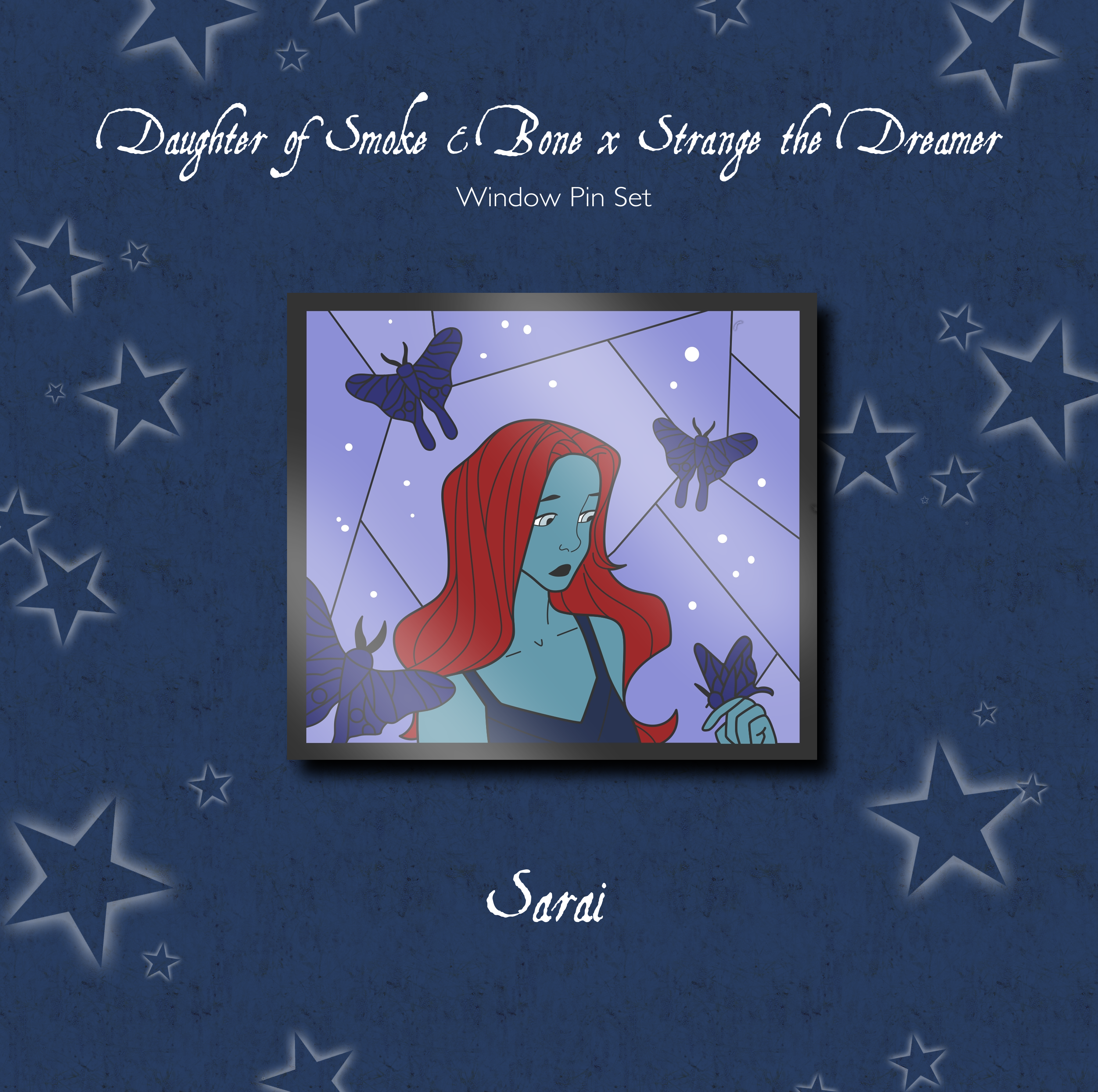 Collectable Stain Window Pin: Strange the Dreamer, Sarai - foxandwit