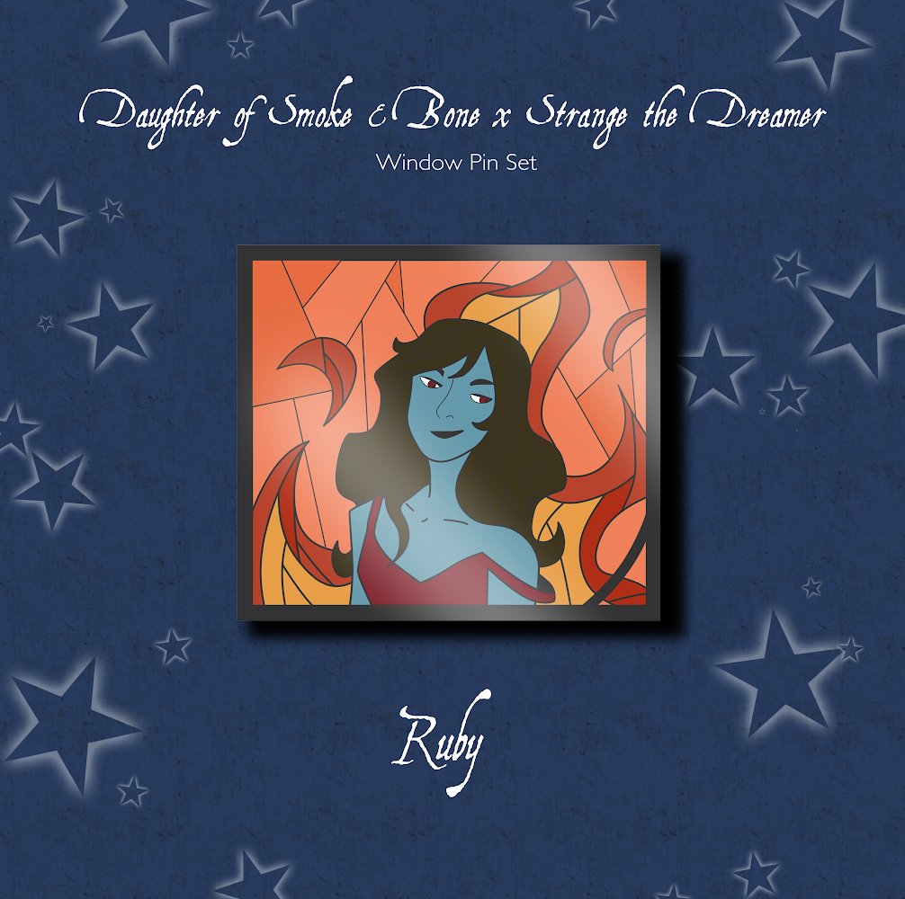 Collectable Stain Window Pin: Strange the Dreamer, Ruby