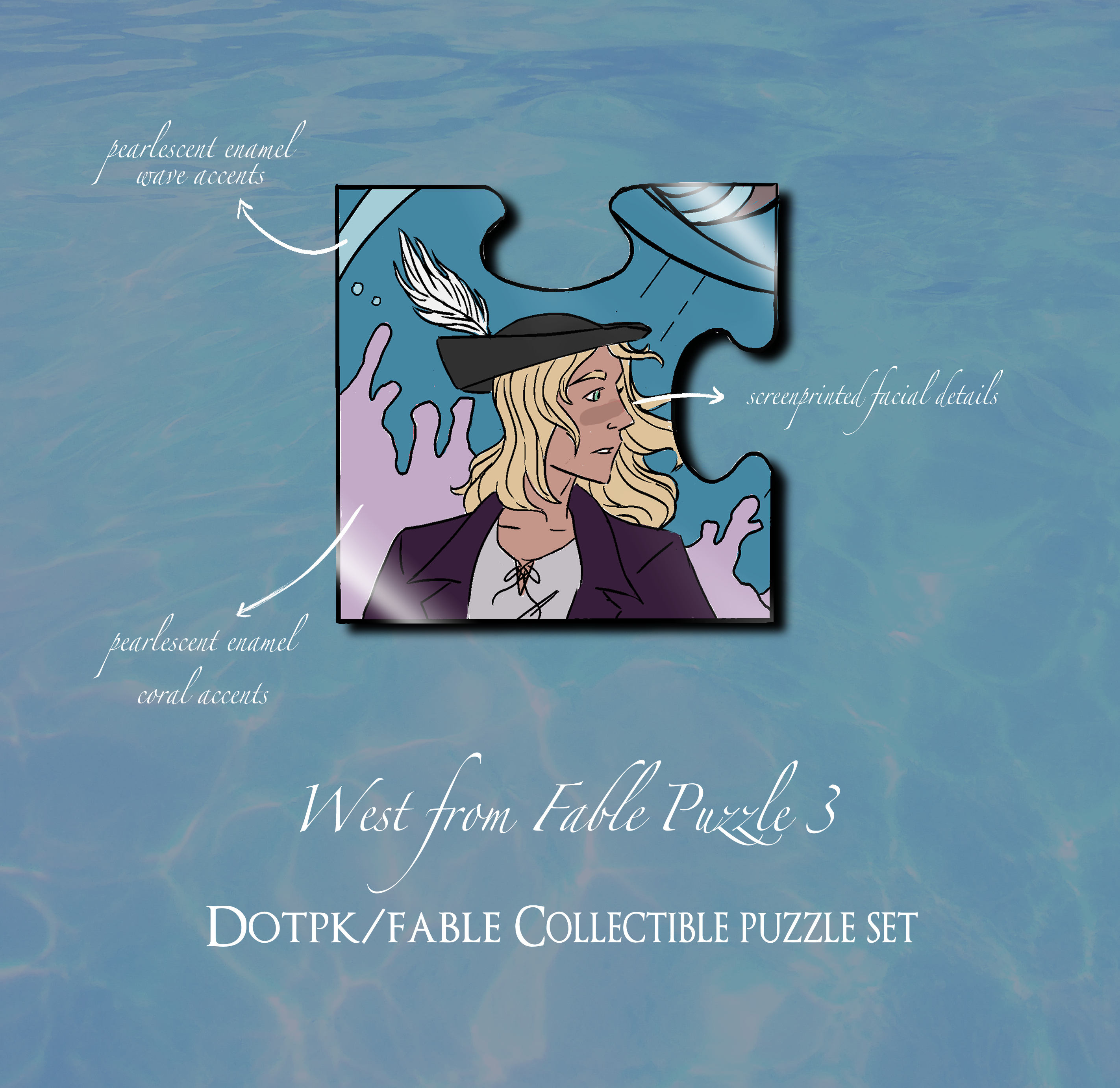 Collectable Fandom Puzzle Pin: West, Fable Puzzle 3 - foxandwit